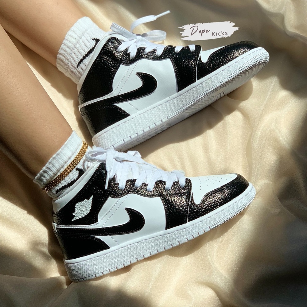 Custom Black Air Jordan 1 Mids